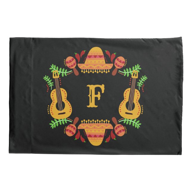 Mexican Items custom monogram pillowcases (Back)