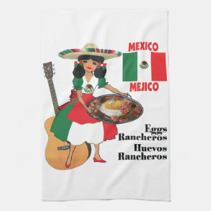 Mexican Kitchen towel- Huevos Rancheros Kitchen Towel