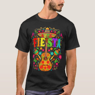 Mexican Lets Fiesta Guitar Cinco De Mayo  T-Shirt