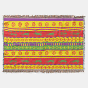 Mexican Lizard Pattern Throw Blanket