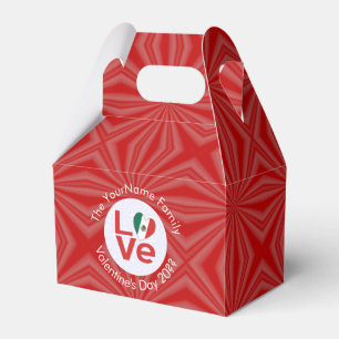 Mexican LOVE Heart Flag Valentine Personalized Favor Box