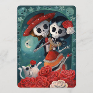 Mexican Lovers The Day of The Dead Invitations