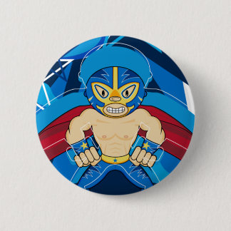 Mexican Luchador Wrestler Button