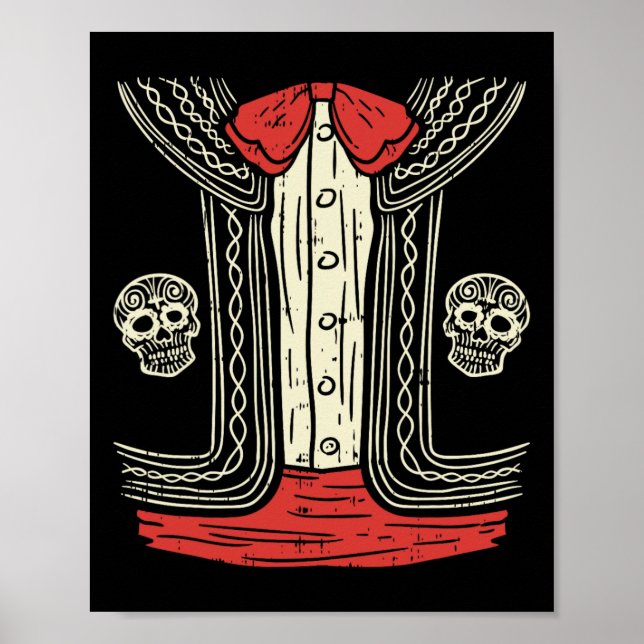 Mexican Mariachi Halloween Costume Mexico Suit Fie Poster (Front)