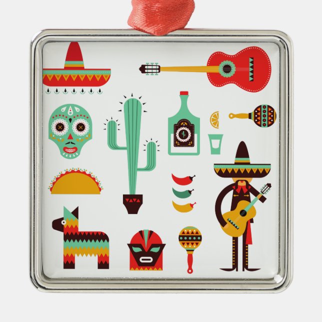 mexican mariachi metal ornament (Front)