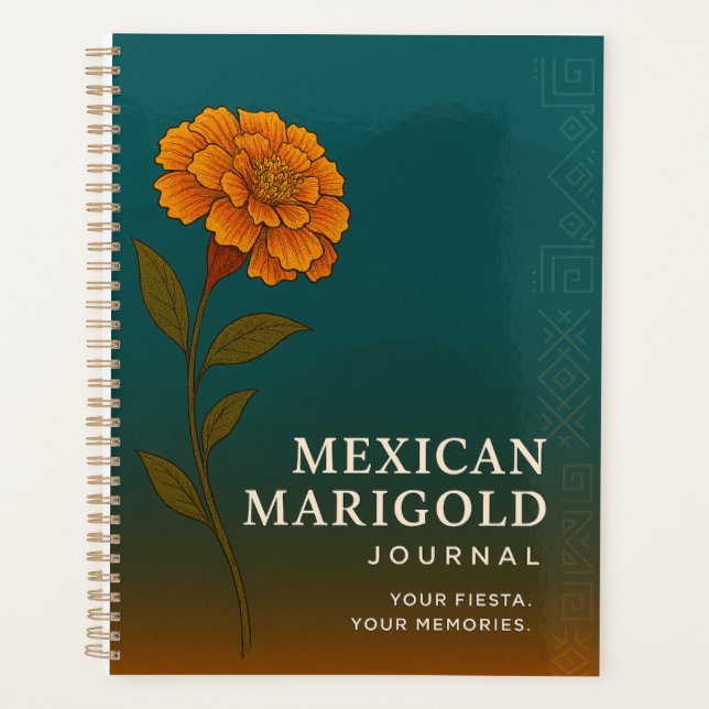 Mexican Marigold Journal: Nature-Inspired Notebook Planner (Front)