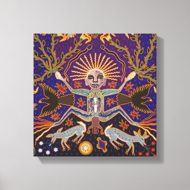 Mexican Mayan Aztec Goddess Ethnic Tribal Art Boho Canvas Print (Front)