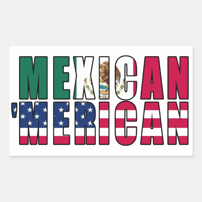 Mexican 'Merican Flags - Mexican American Sticker (Front)