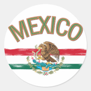 Mexican Mexico Flag Classic Round Sticker