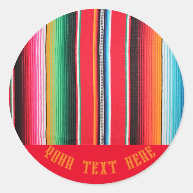 mexican mexico poncho serape background  classic round sticker (Front)