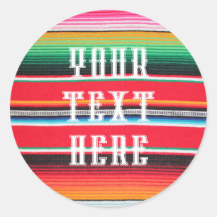mexican mexico poncho serape background  classic round sticker