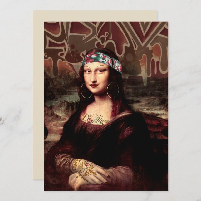 Mexican Mona Lisa Chicana Chola Invitation (Front/Back)