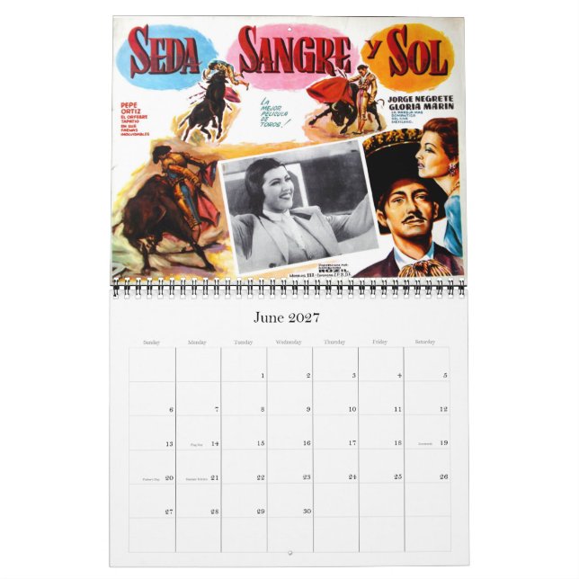 Mexican Movie Poster Wall Calendar (Jun 2027)