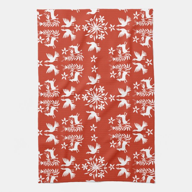 Mexican Otomi Home Decor Kitchen Towel (Vertical)