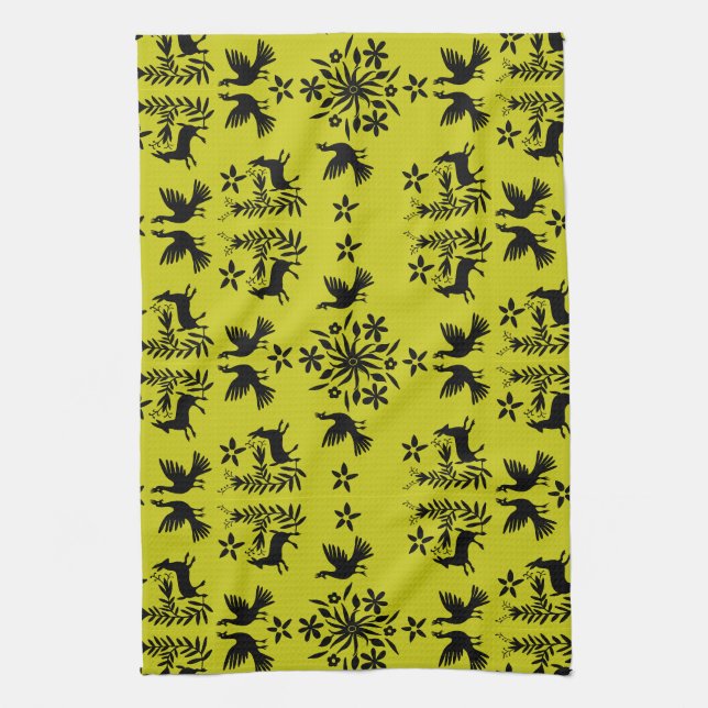 Mexican Otomi Home Decor Kitchen Towel (Vertical)