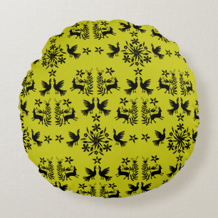 Mexican Otomi Home Decor Round Pillow