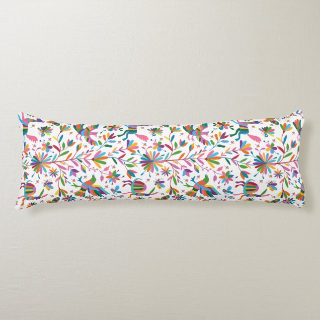  Mexican Otomi Style Bright Pattern Body Pillow (Front)
