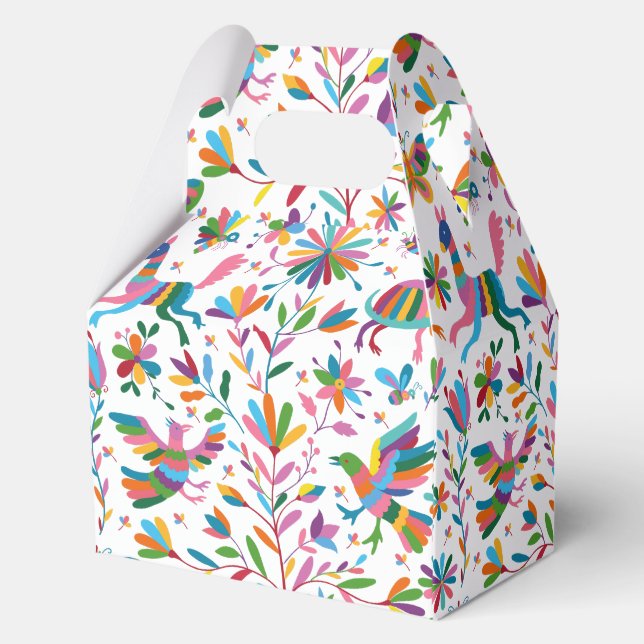  Mexican Otomi Style Bright Pattern Favor Box (Back)