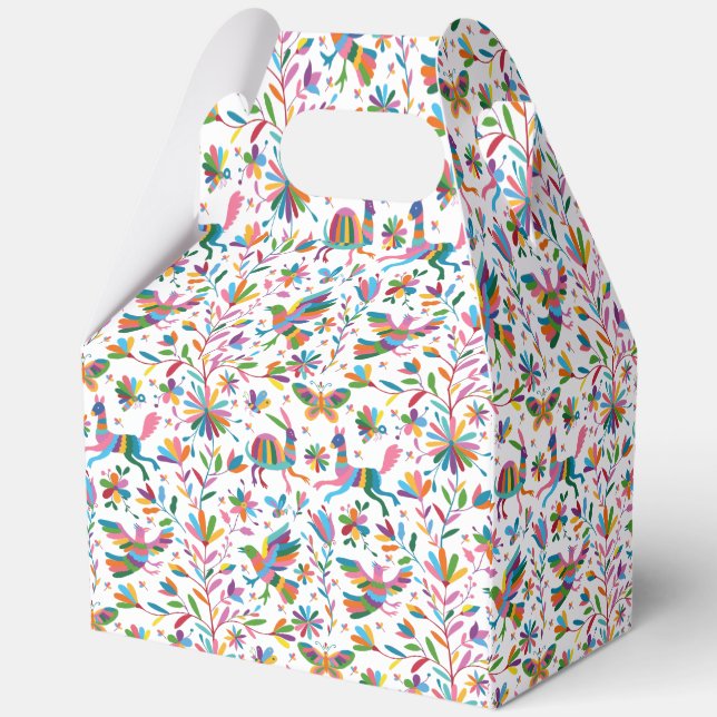  Mexican Otomi Style Bright Pattern Favor Box (Back)