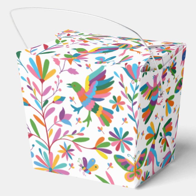  Mexican Otomi Style Bright Pattern Favor Box (Back)