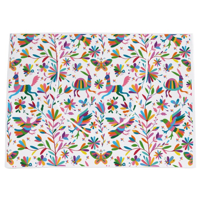  Mexican Otomi Style Bright Pattern Large Gift Bag (Front)