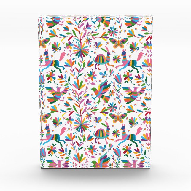  Mexican Otomi Style Bright Pattern Photo Block (Front)