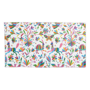 Mexican Otomi Style Bright Pattern Pillowcase