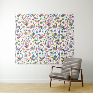  Mexican Otomi Style Bright Pattern Tapestry