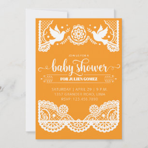 Mexican Papel Picado Baby Shower Invitation 