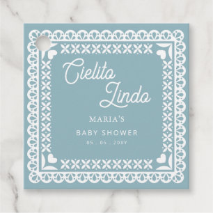 Mexican Papel Picado Cielito Lindo Baby Shower Favour Tags