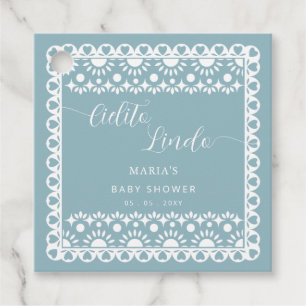 Mexican Papel Picado Cielito Lindo Baby Shower Favour Tags
