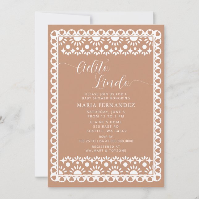 Mexican Papel Picado Cielito Lindo Baby Shower Invitation (Front)