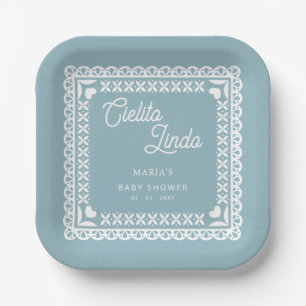 Mexican Papel Picado Cielito Lindo Baby Shower Paper Plate