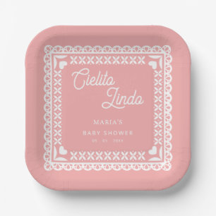 Mexican Papel Picado Cielito Lindo Baby Shower Paper Plate