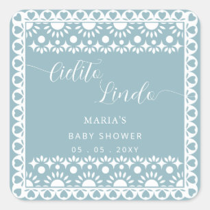 Mexican Papel Picado Cielito Lindo Baby Shower Square Sticker