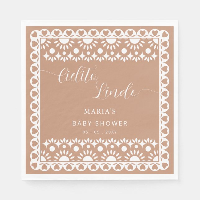 Mexican Papel PicadoCielito Lindo Baby Shower Napkin (Front)