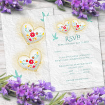 Mexican Pastel Hearts Flowers Doves