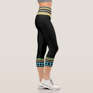 Mexican Patchwork Double Style 1 Capri Leggings