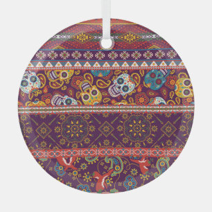 Mexican patchwork: traditional vintage design. glass ornament