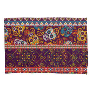 Mexican patchwork: traditional vintage design. pillowcase