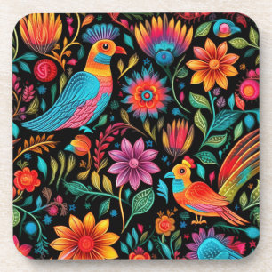 Mexican pattern script name coaster