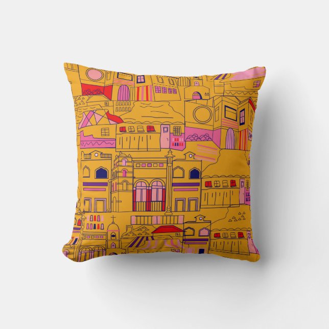Mexican pattern seamless design. Decoration textil Throw Pillow (Front)