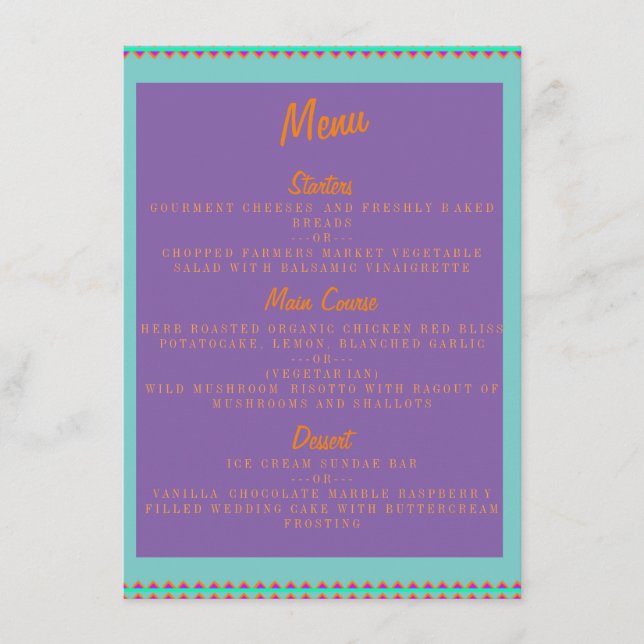 MEXICAN PATTERN STYLE MENU (Front)