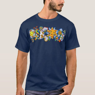 Mexican pattern with cute naive art items Traditio T-Shirt