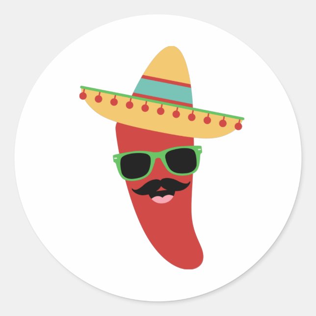 Mexican Pepper Classic Round Sticker (Front)