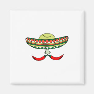 Mexican Peppers Moustache Magnet