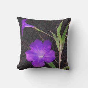 Mexican Petunia Purple Throw Pillow