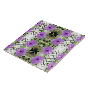 Mexican Petunias and Latticework Tile