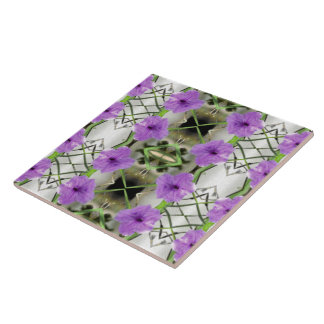 Mexican Petunias and Latticework Tile