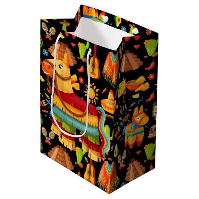 Mexican Pinata  Medium Gift Bag (Front Angled)